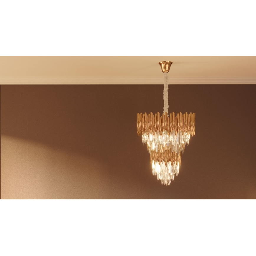 MAXLIGHT P0283 - Пендел VOGUE 16xE14/40W/230V Ø 60 см златист