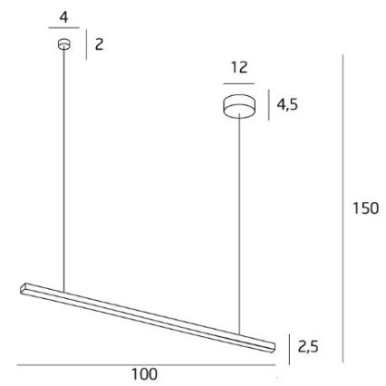 MAXLIGHT P0310 - LED Пендел TRIO LED/12W/230V черен