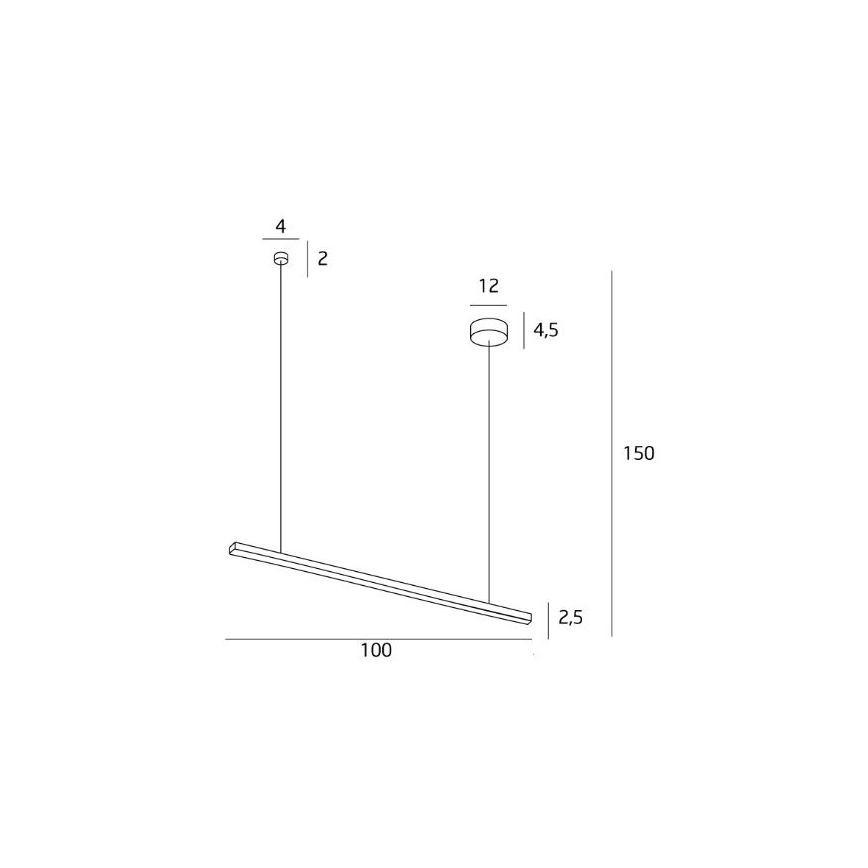 MAXLIGHT P0310 - LED Пендел TRIO LED/12W/230V черен