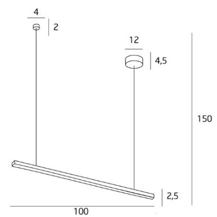 MAXLIGHT P0310D - LED Димируем пендел TRIO LED/12W/230V черен