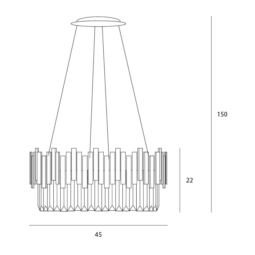 MAXLIGHT P0368 - Пендел TREND 8xE14/40W/230V Ø 45 см златист
