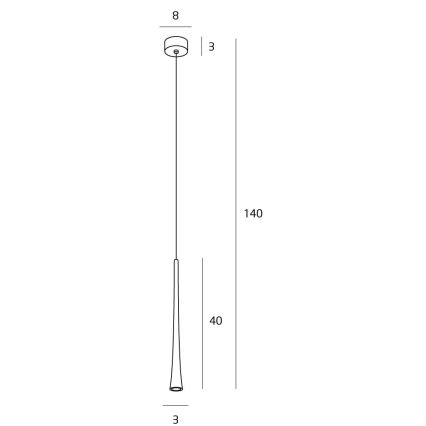 MAXLIGHT P0372 - LED Пендел КАФЕ LED/7W/230V Ø 3 см черен