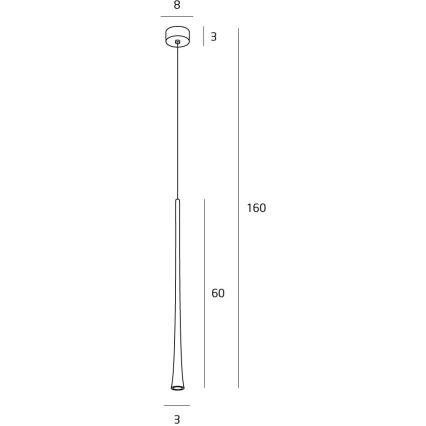 MAXLIGHT P0373 - LED Пендел КАФЕ LED/7W/230V Ø 3 см черен