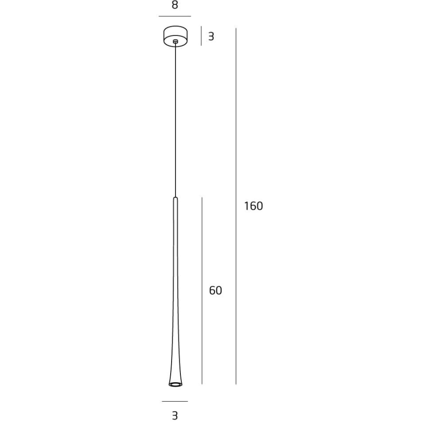 MAXLIGHT P0373 - LED Пендел КАФЕ LED/7W/230V Ø 3 см черен