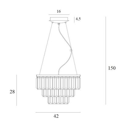 MAXLIGHT P0423 - Пендел MONACO 9xG9/40W/230V Ø 42 см златист