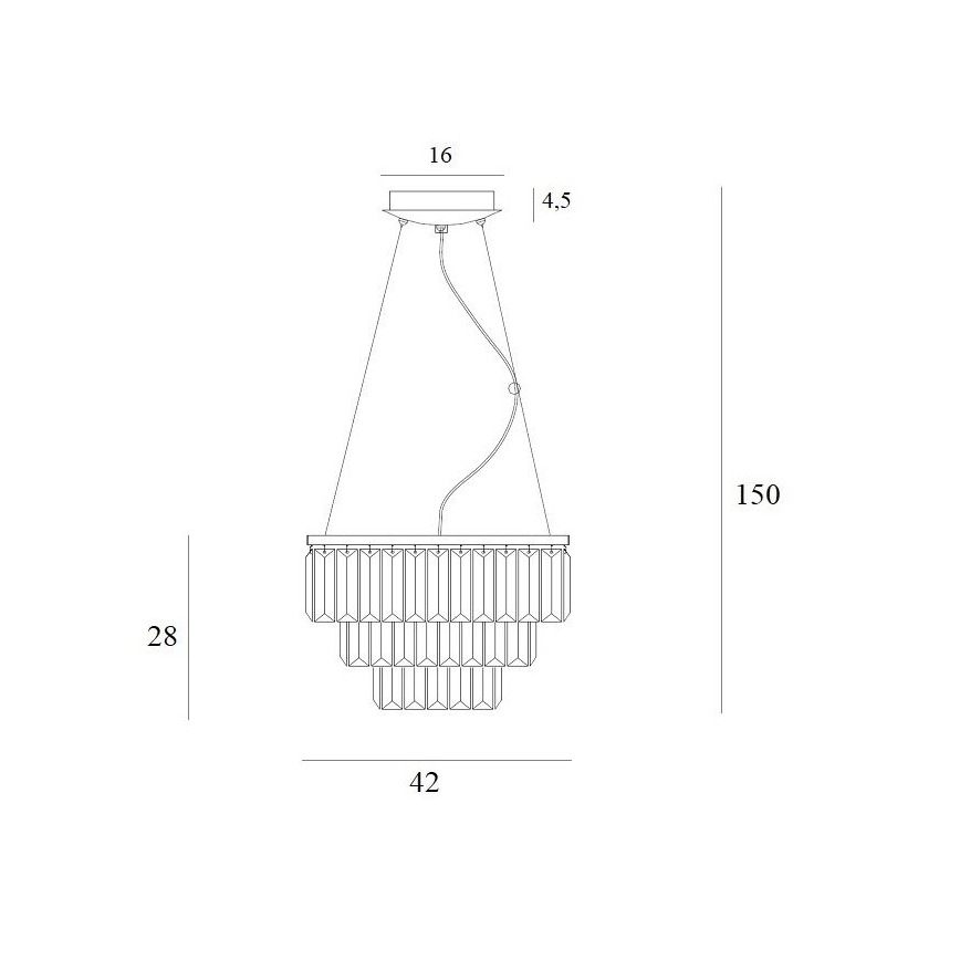 MAXLIGHT P0423 - Пендел MONACO 9xG9/40W/230V Ø 42 см златист