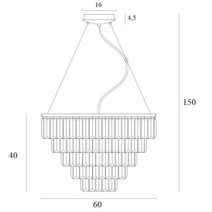 MAXLIGHT P0424 - Пендел MONACO 15xG9/40W/230V Ø 60 см златист