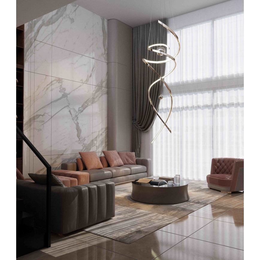 MAXLIGHT P0482D - LED Димируем пендел RITZ LED/100W/230V Ø 60 см CRI 90 лъскав хром