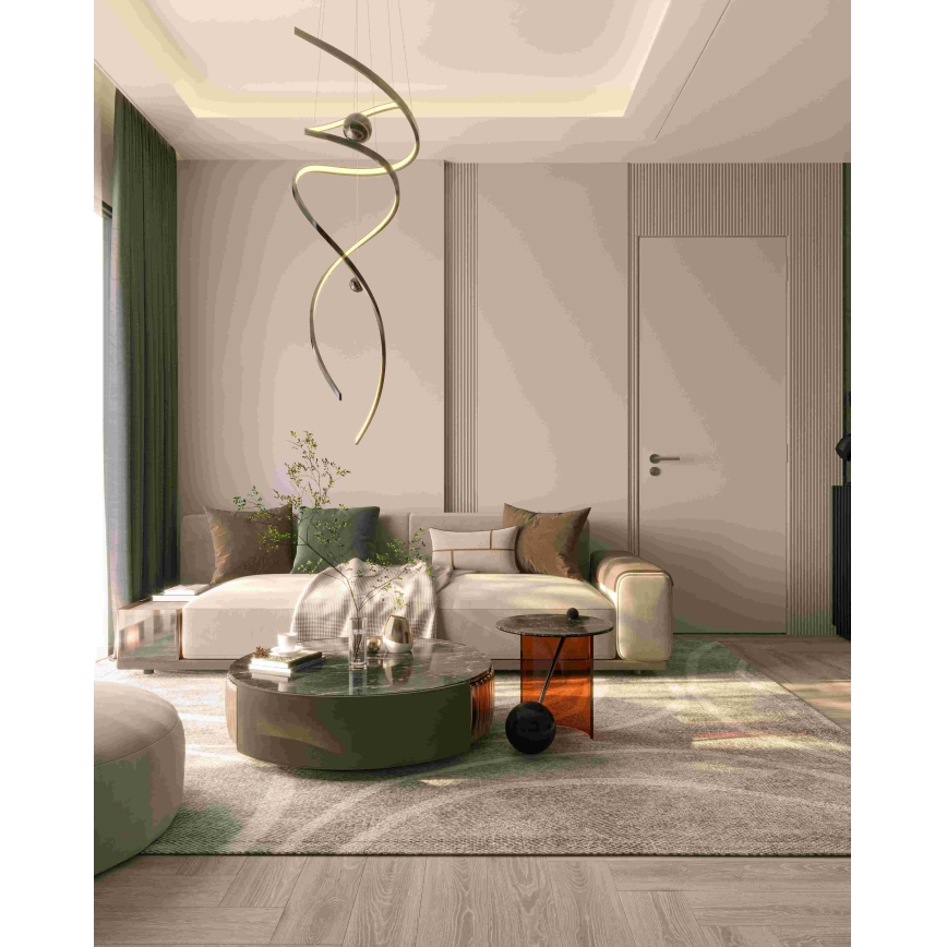MAXLIGHT P0482D - LED Димируем пендел RITZ LED/100W/230V Ø 60 см CRI 90 лъскав хром
