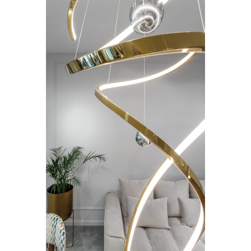 MAXLIGHT P0483D - LED Димируем пендел RITZ LED/100W/230V Ø 60 см CRI 90 месинг