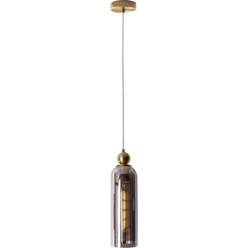 MAXLIGHT P0511 - Пендел CAMPANILA 1xE27/40W/230V Ø 10 см месинг/сив
