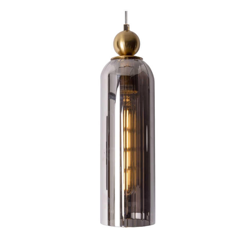 MAXLIGHT P0511 - Пендел CAMPANILA 1xE27/40W/230V Ø 10 см месинг/сив