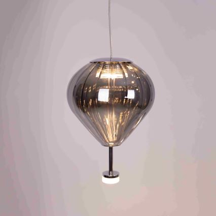 MAXLIGHT P0526D - LED Димируем пендел PALLONCINI 11xLED/6W/230V Ø 45 см прозрачен/бежов/опушен