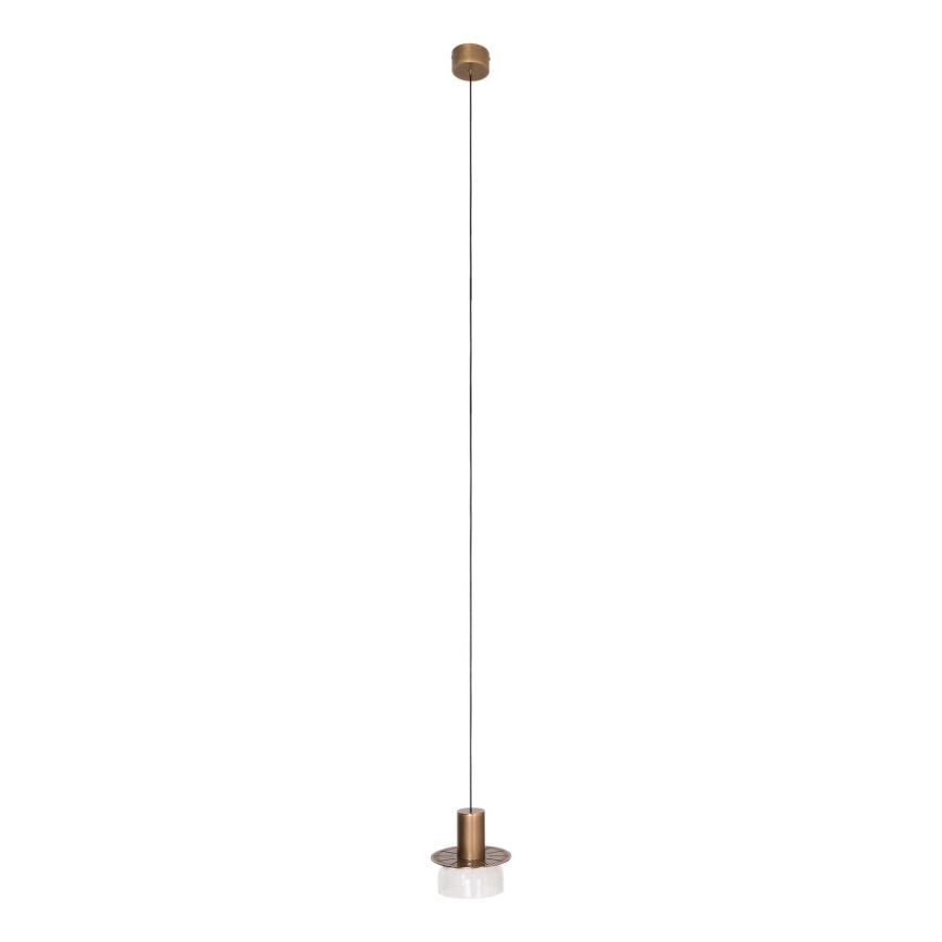 MAXLIGHT P0530 - LED Пендел SIGNATURE LED/8W/230V Ø 15 см месинг/прозрачен
