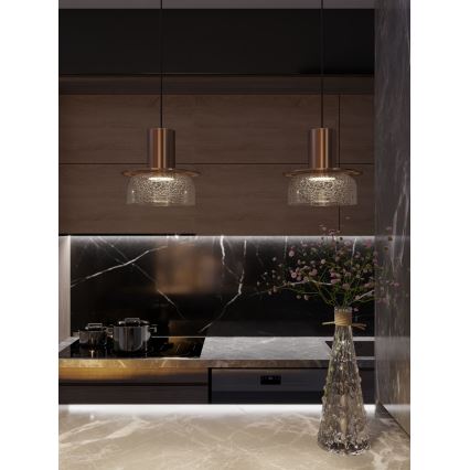 MAXLIGHT P0530 - LED Пендел SIGNATURE LED/8W/230V Ø 15 см месинг/прозрачен