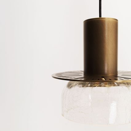 MAXLIGHT P0530 - LED Пендел SIGNATURE LED/8W/230V Ø 15 см месинг/прозрачен