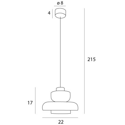 MAXLIGHT P0532 - LED Пендел SIGNATURE LED/8W/230V Ø 22 см месинг/прозрачен