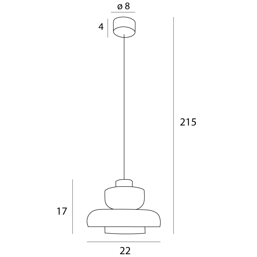 MAXLIGHT P0532 - LED Пендел SIGNATURE LED/8W/230V Ø 22 см месинг/прозрачен