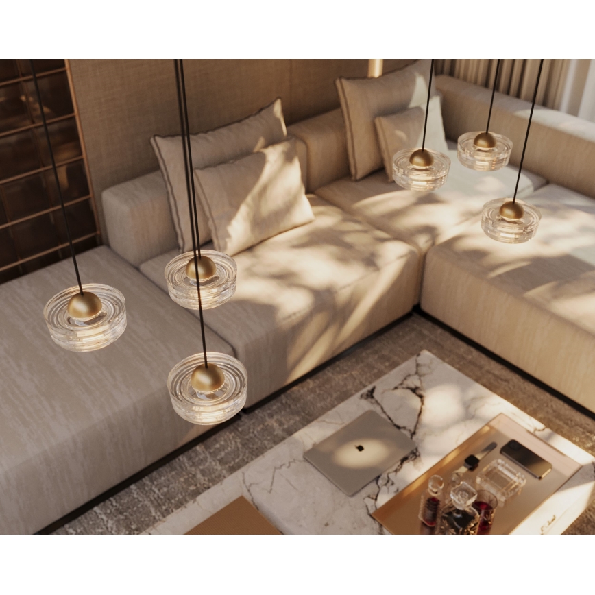 MAXLIGHT P0543 - LED Пендел LIPARI LED/22W/230V Ø 35 см прозрачен