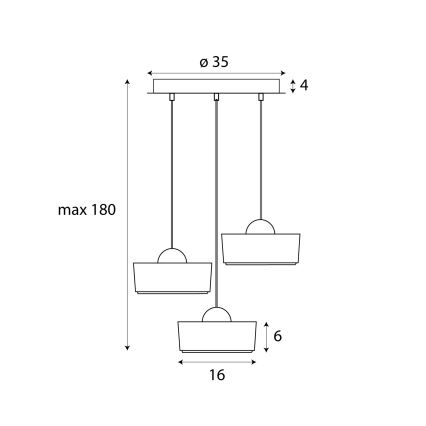 MAXLIGHT P0543 - LED Пендел LIPARI LED/22W/230V Ø 35 см прозрачен