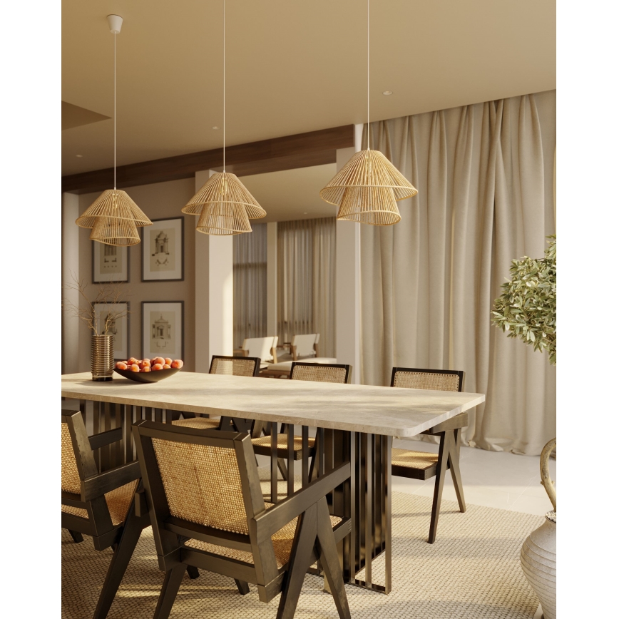 MAXLIGHT P0578 - Пендел AMALFI 1xE27/15W/230V Ø 45 см бежов