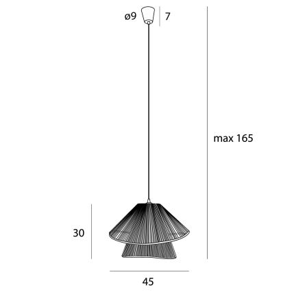 MAXLIGHT P0580 - Пендел AMALFI 1xE27/15W/230V Ø 45 см черен