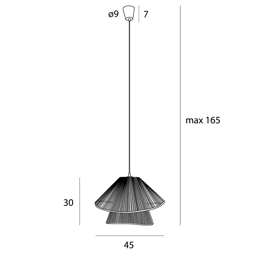 MAXLIGHT P0580 - Пендел AMALFI 1xE27/15W/230V Ø 45 см черен