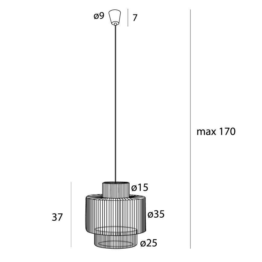 MAXLIGHT P0586 - Пендел LABRIZ 1xE27/15W/230V Ø 35 см бежов