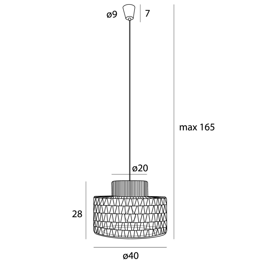 MAXLIGHT P0587 - Пендел RAFFLE 1xE27/15W/230V Ø 40 см кафяв