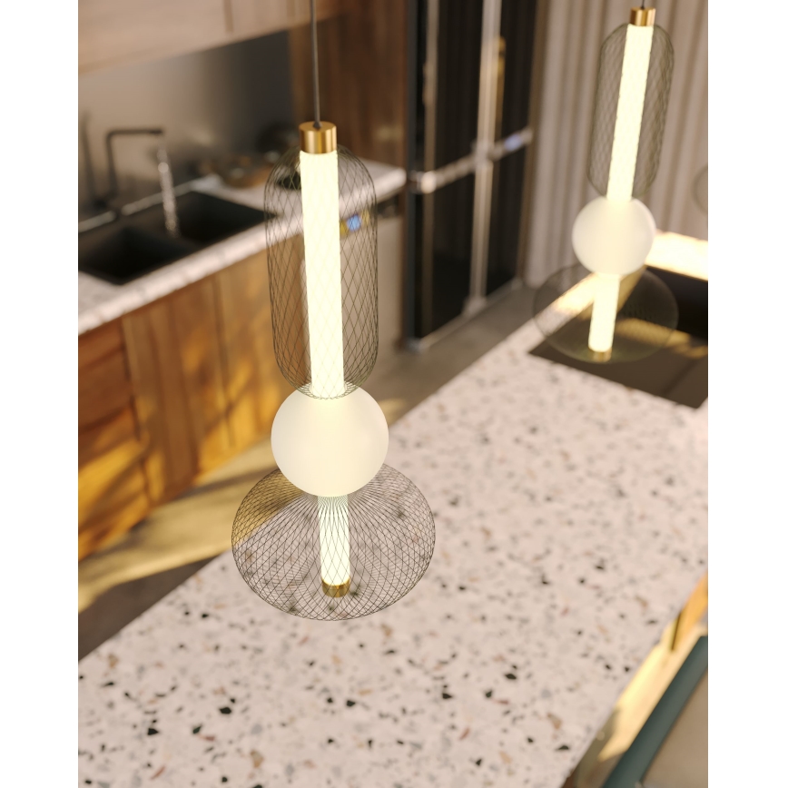 MAXLIGHT P0591 - LED Пендел BORA LED/10W/230V Ø 22 см бял/черен