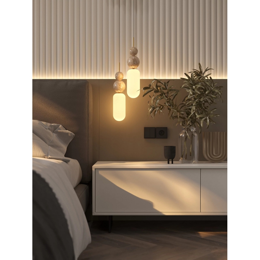 MAXLIGHT P0642 - Полилей на кабел NOVA 1xG9/12W/230V Ø 12 cm златен