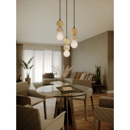 MAXLIGHT P0664 - Висяща лампа на кабел ALICE 1xG9/7W/230V, Ø 10 см, черно/бежово