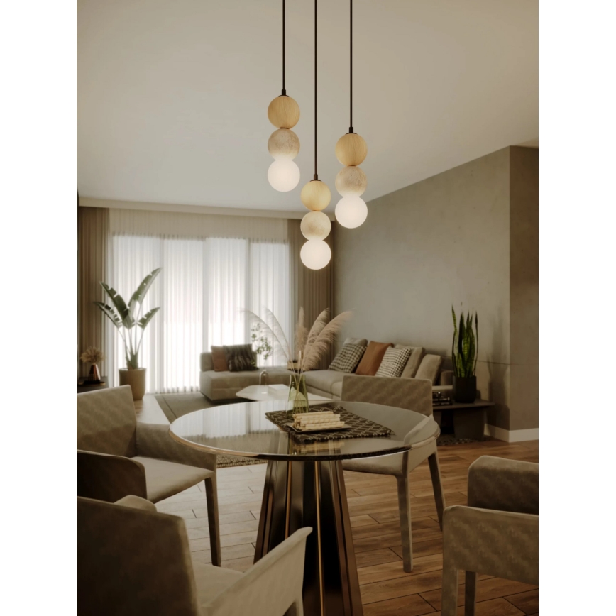 MAXLIGHT P0664 - Висяща лампа на кабел ALICE 1xG9/7W/230V, Ø 10 см, черно/бежово