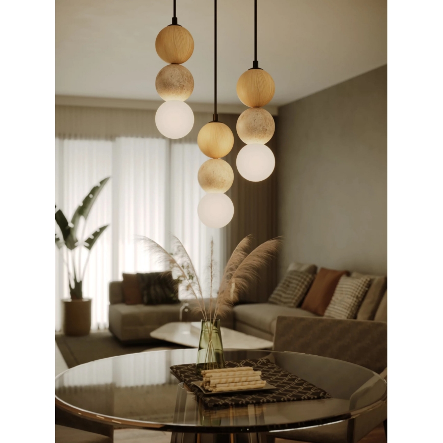 MAXLIGHT P0664 - Висяща лампа на кабел ALICE 1xG9/7W/230V, Ø 10 см, черно/бежово
