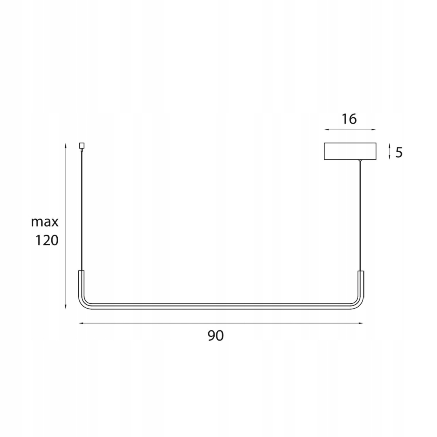 MAXLIGHT PO644 - LED полилей на кабел URUS LED/17W/230V черен