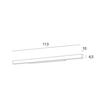 MAXLIGHT W0266 - LED Димируема лампа за огледало в баня LINEAR LED/36W/230V 113,5 см IP44 черен
