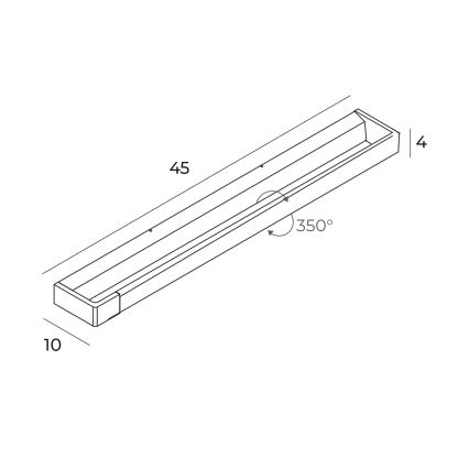 MAXLIGHT W0307 - LED Аплик за баня FLINK LED/12W/230V 45 см IP44 черен