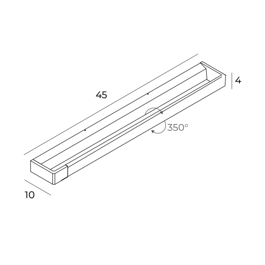 MAXLIGHT W0307 - LED Аплик за баня FLINK LED/12W/230V 45 см IP44 черен