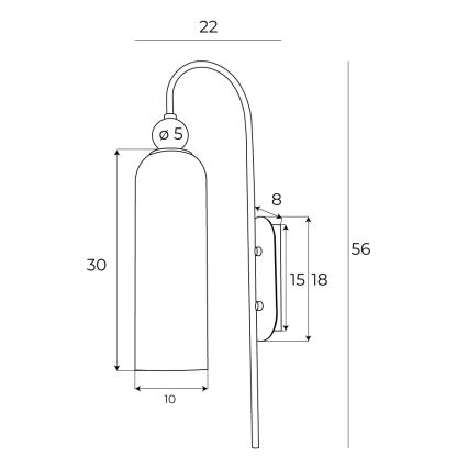 MAXLIGHT W0333 - Аплик CAMPANILA 1xE27/40W/230V месинг/сив