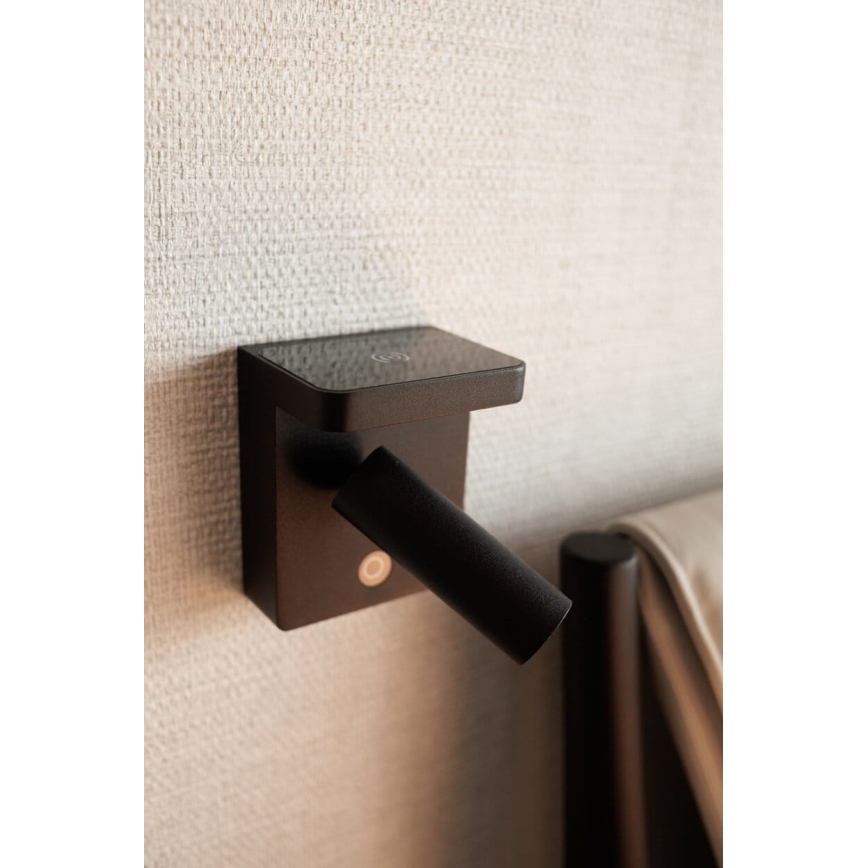 MAXLIGHT W0374 - LED Стенен спот с безжично зареждане LOFER LED/7W/230V черен