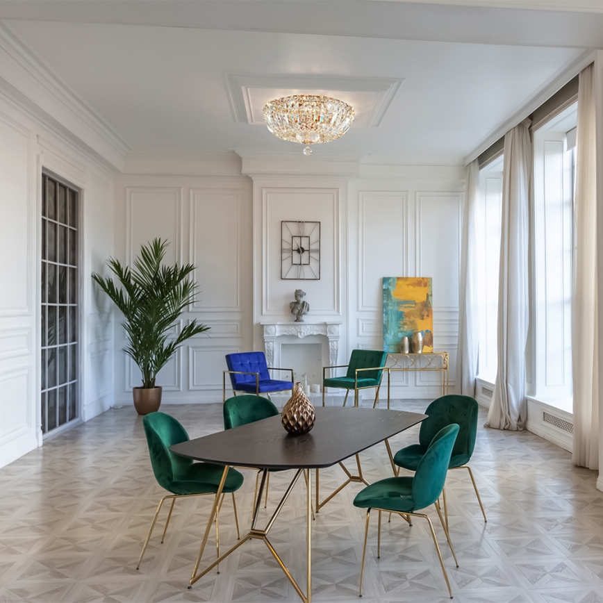 Maytoni DIA100-CL-03-G - Плафон BASFOR 3xE14/60W/230V златист