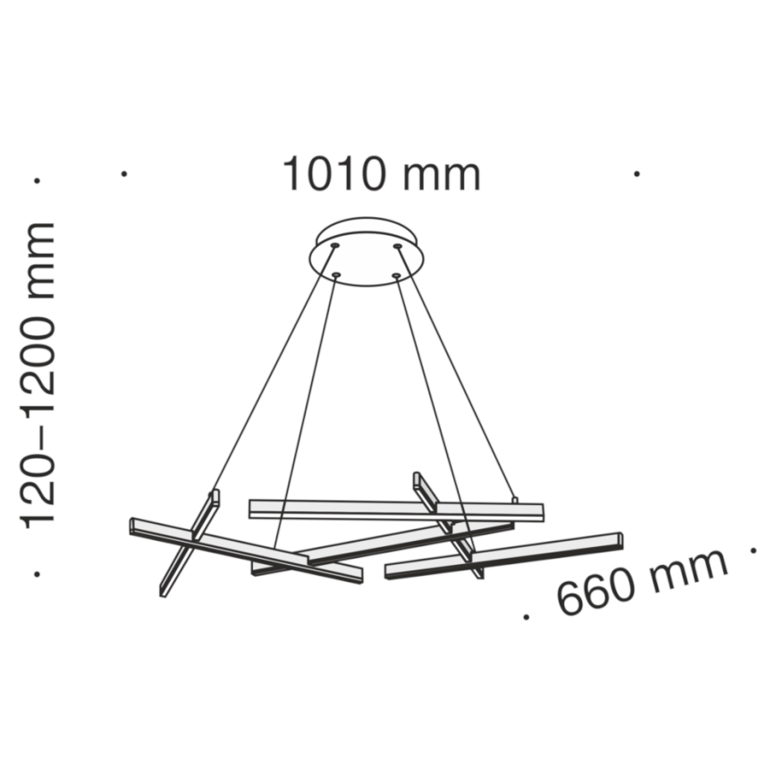 Maytoni MOD016PL-L75W - LED Пендел LINE LED/79W/230V бял