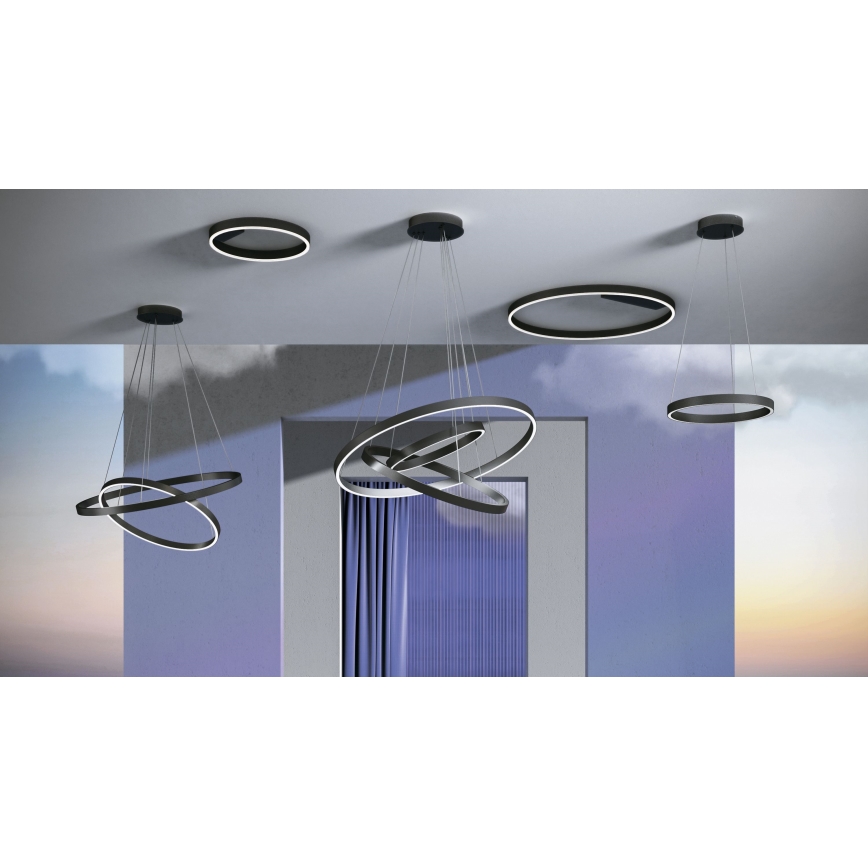 Maytoni MOD058PL-L22B3K - LED Пендел RIM LED/25W/230V 3000K Ø 40 см черен