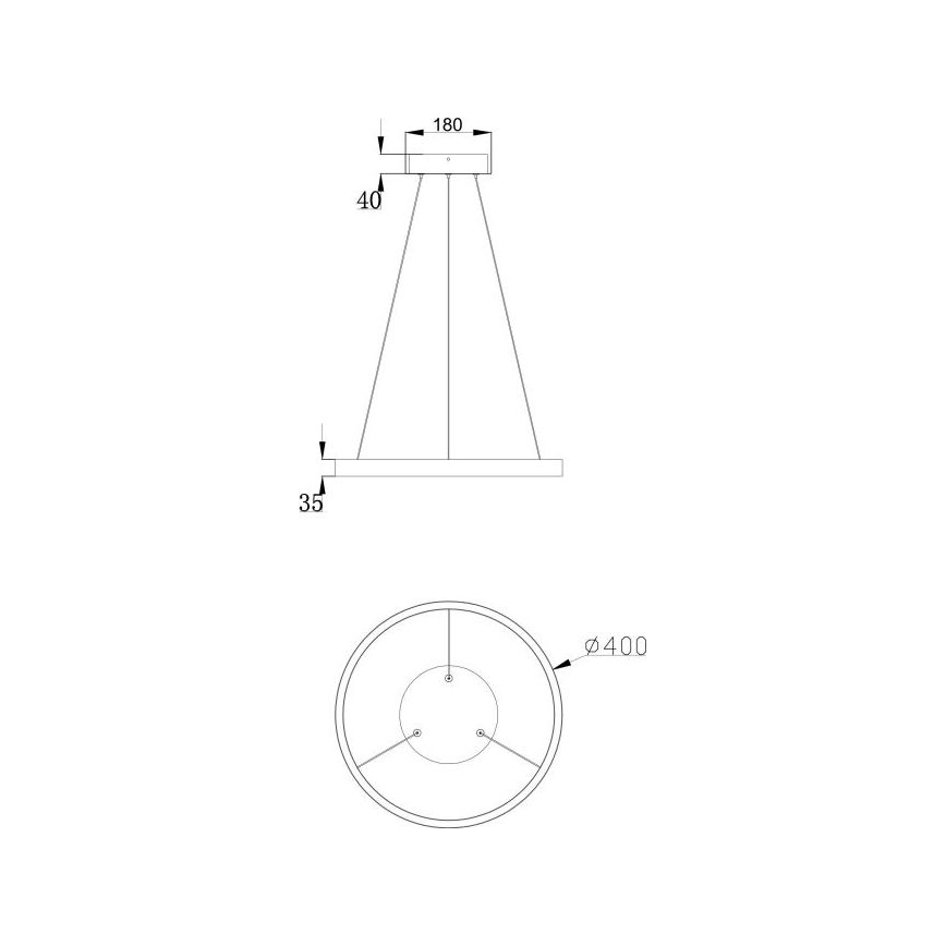 Maytoni MOD058PL-L22B3K - LED Пендел RIM LED/25W/230V 3000K Ø 40 см черен