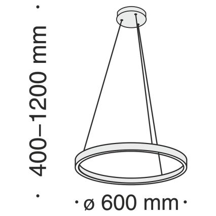 Maytoni MOD058PL-L32BS4K - LED Пендел RIM LED/37W/230V 4000K Ø 60 см златист