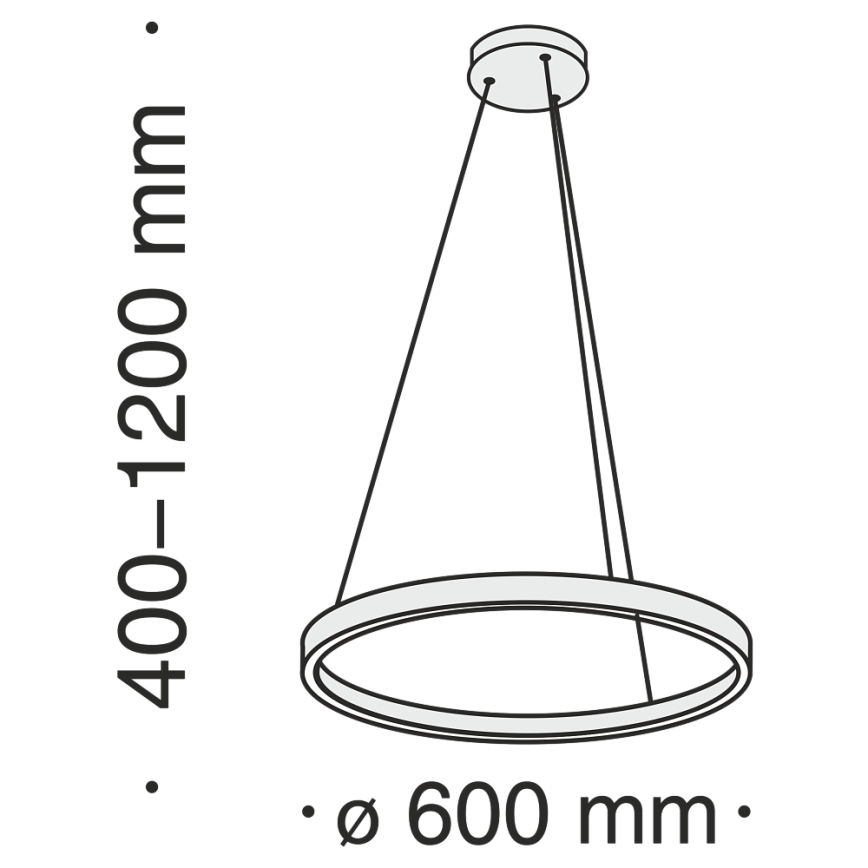 Maytoni MOD058PL-L32BS4K - LED Пендел RIM LED/37W/230V 4000K Ø 60 см златист