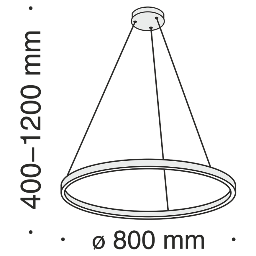 Maytoni MOD058PL-L42B3K - LED Пендел RIM LED/51W/230V 3000K Ø 80 см черен