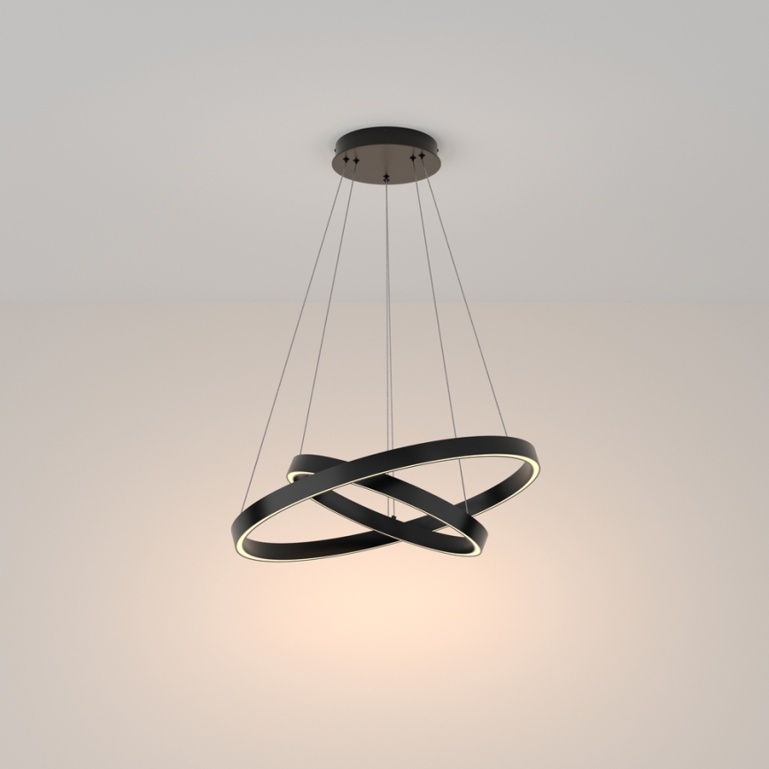 Maytoni MOD058PL-L55B3K - LED Пендел RIM LED/61W/230V 3000K Ø 60 см черен