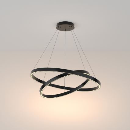 Maytoni MOD058PL-L74B3K - LED Пендел RIM LED/88W/230V 3000K Ø 80 см черен