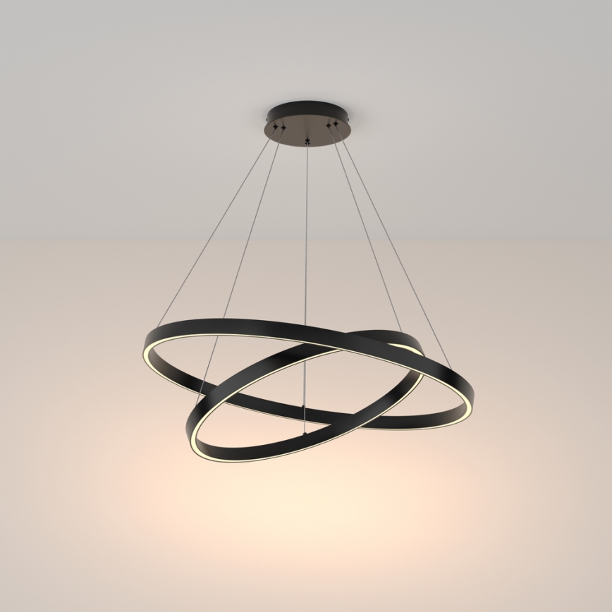 Maytoni MOD058PL-L74B3K - LED Пендел RIM LED/88W/230V 3000K Ø 80 см черен